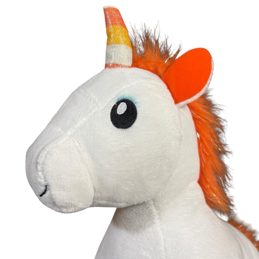 Build-A-Bear Candy Corn Unicorn Plush White Orange Halloween Stuffed Animal